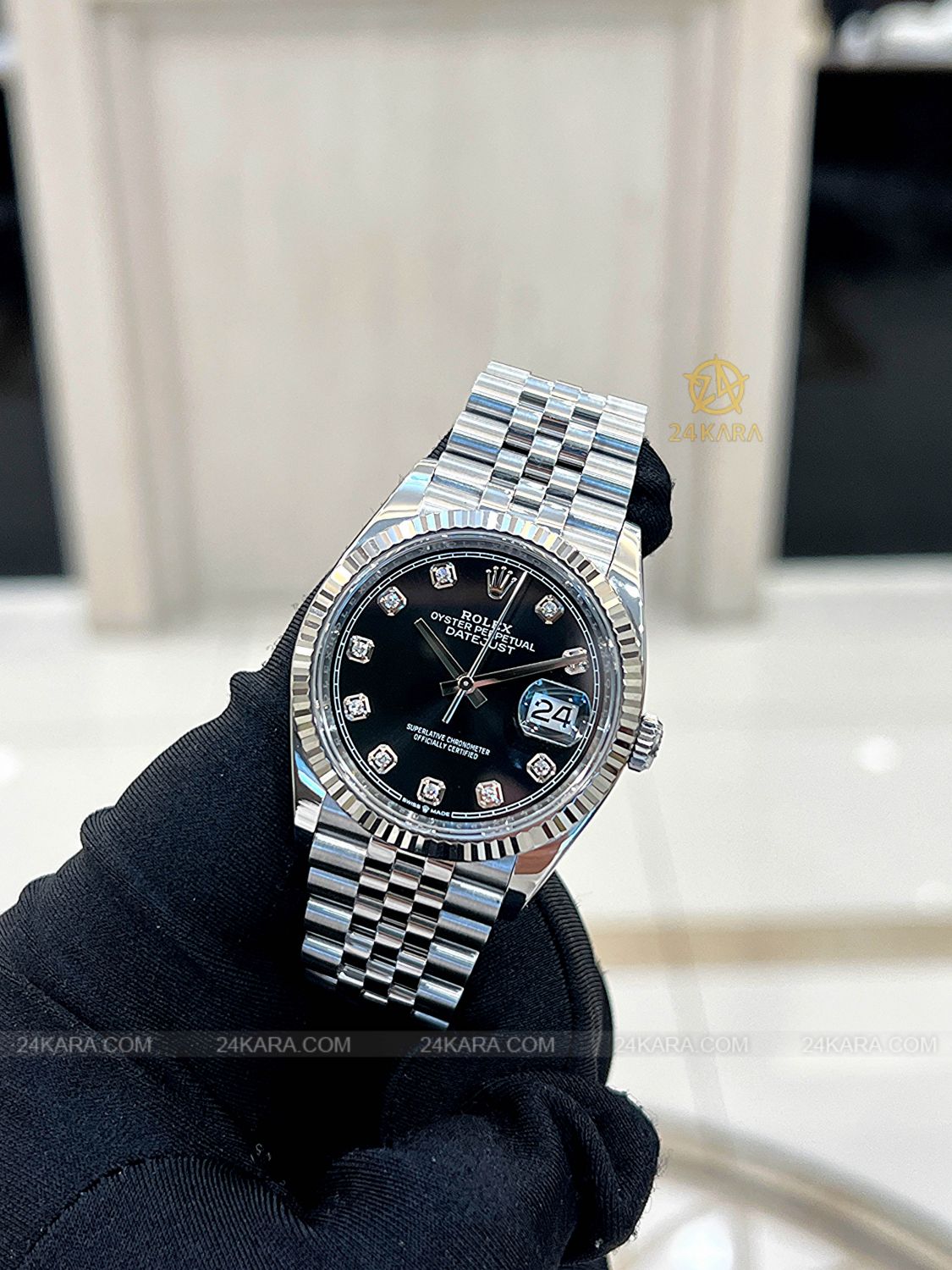 Đồng hồ Rolex Datejust 36 M126234-0027 126234-0027 Thép Oystersteel và Vàng Trắng 18ct Mặt Đen