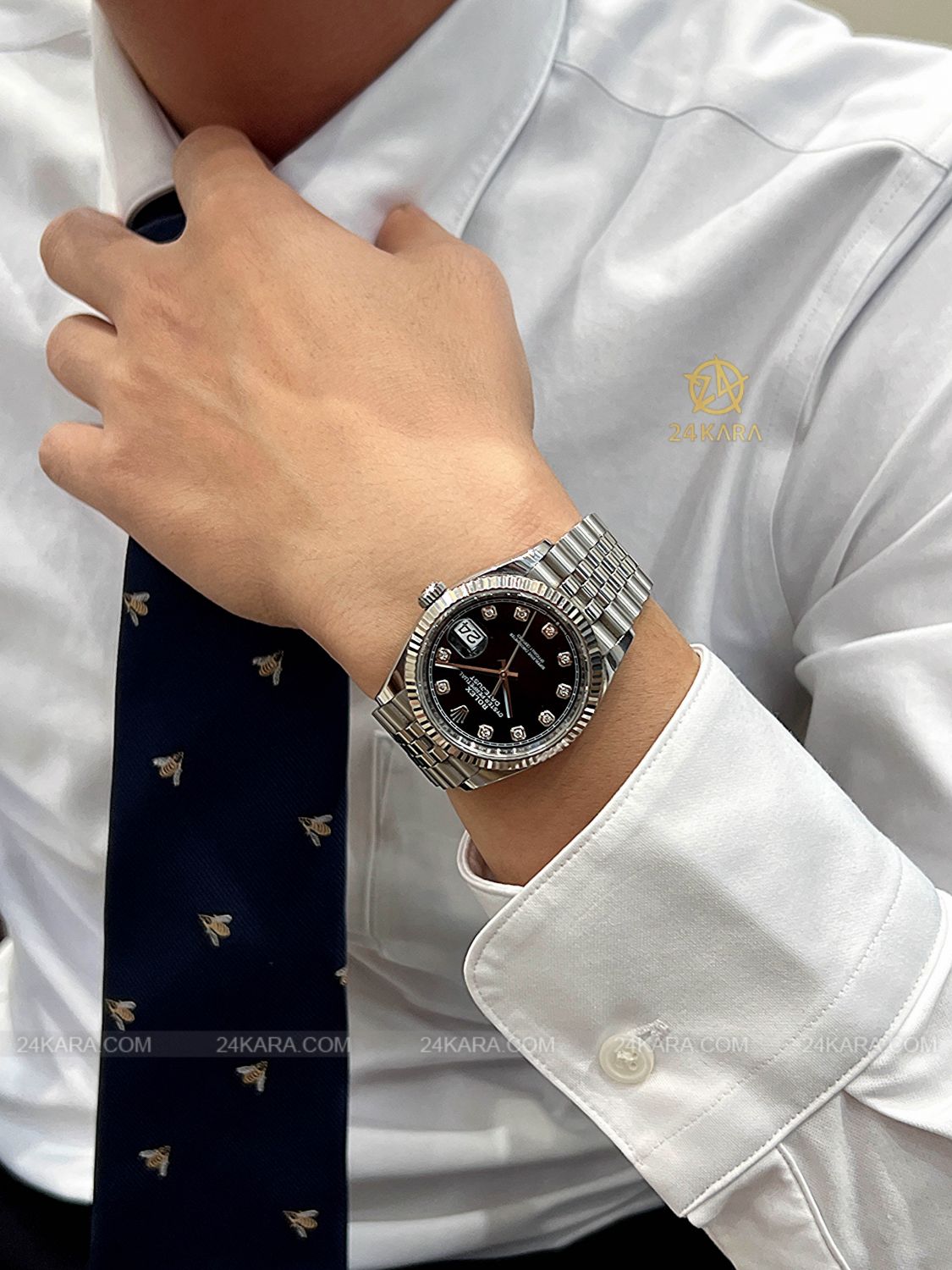 Đồng hồ Rolex Datejust 36 M126234-0027 126234-0027 Thép Oystersteel và Vàng Trắng 18ct Mặt Đen