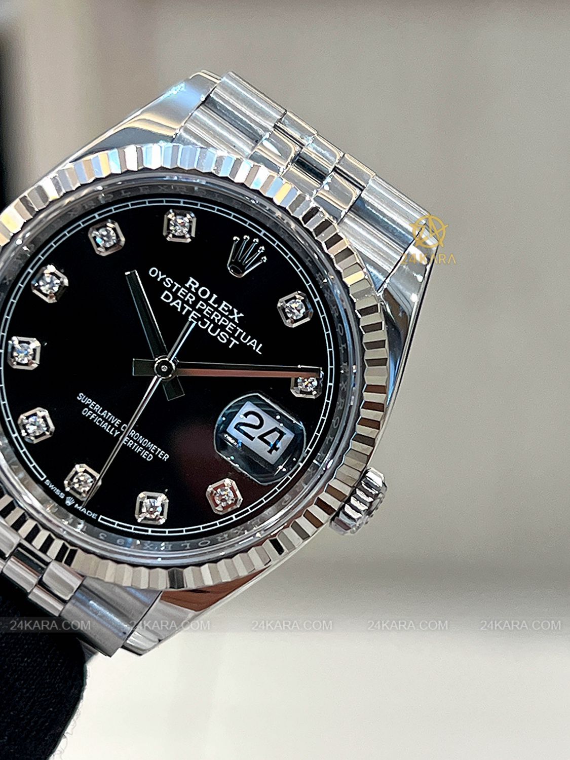 Đồng hồ Rolex Datejust 36 M126234-0027 126234-0027 Thép Oystersteel và Vàng Trắng 18ct Mặt Đen