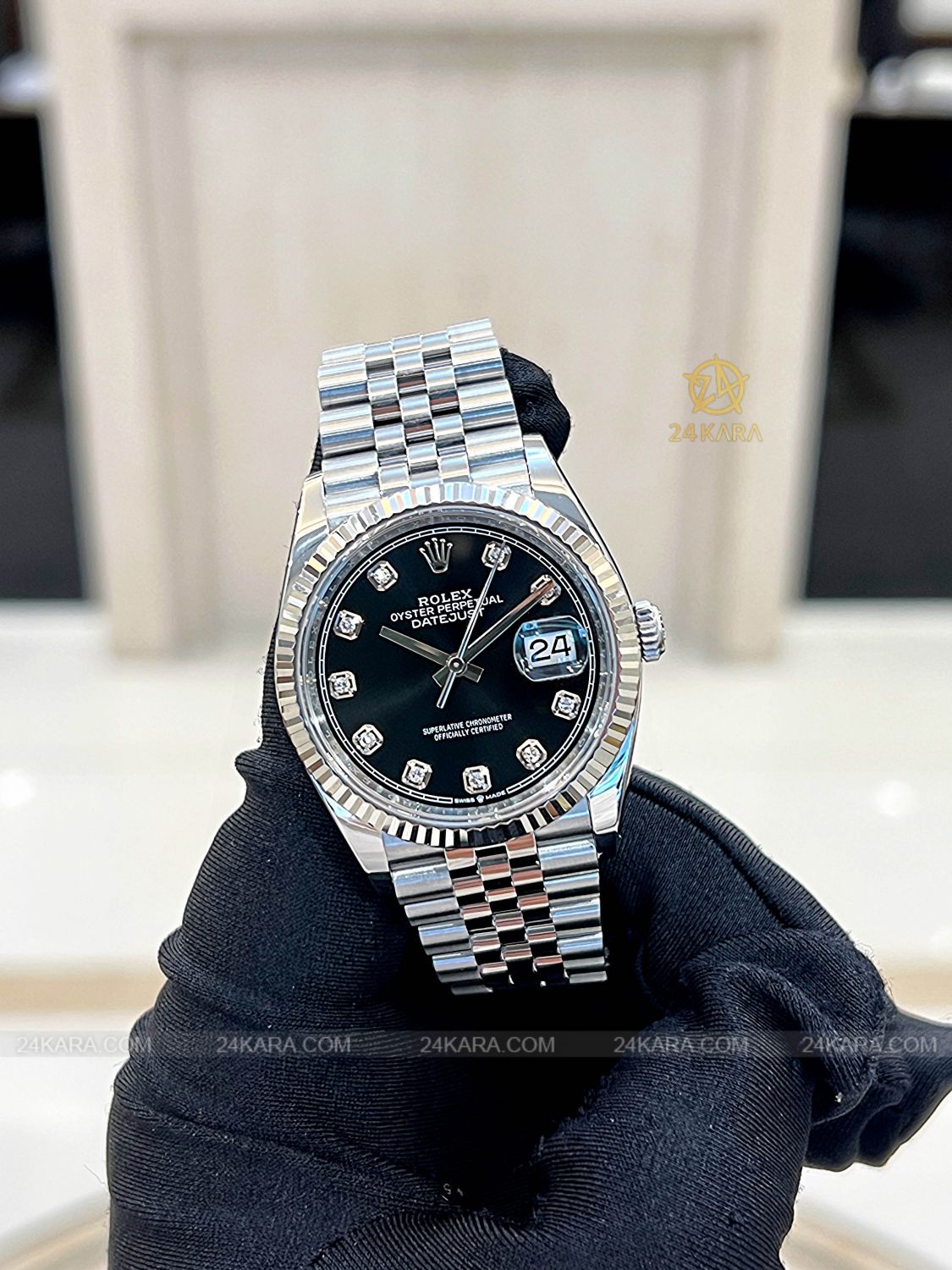 Đồng hồ Rolex Datejust 36 M126234-0027 126234-0027 Thép Oystersteel và Vàng Trắng 18ct Mặt Đen
