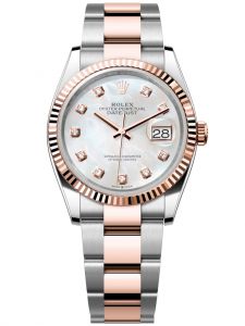 Đồng hồ Rolex Datejust M126231-0022 126231-0022 Oystersteel và vàng Everose mặt số khảm trai kim cương