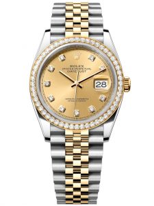 Đồng hồ Rolex Datejust M126283RBR-0003 126283RBR-0003 Oystersteel, vàng vàng và kim cương, mặt số champagne kim cương