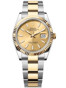 Đồng hồ Rolex Datejust M126233-0016 126233-0016 Oystersteel và vàng vàng mặt số champagne