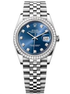 Đồng hồ Rolex Datejust M126284RBR-0029 126284RBR-0029 Oystersteel, vàng trắng và kim cương, mặt số xanh sáng kim cương