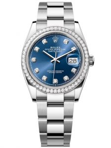 Đồng hồ Rolex Datejust M126284RBR-0030 126284RBR-0030 Oystersteel vàng trắng và kim cương mặt số xanh sáng kim cương