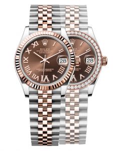 Đồng hồ Rolex Datejust 31 Chocolate M278271-0004 278271-0004 cọc số kim cương vàng hồng