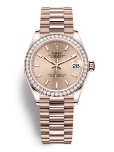 Đồng hồ Rolex Datejust M278285RBR-0018 278285RBR-0018 vàng Everose và kim cương mặt số hoa hồng