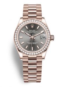 Đồng hồ Rolex Datejust M278285RBR-0021 278285RBR-0021 vàng Everose và kim cương mặt số slate