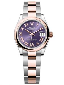 Đồng hồ Rolex Datejust M278241-0019 278241-0019 Oystersteel và vàng Everose mặt số aubergine kim cương