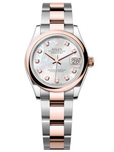 Đồng hồ Rolex Datejust M278241-0025 278241-0025 Oystersteel và vàng Everose mặt số khảm trai kim cương