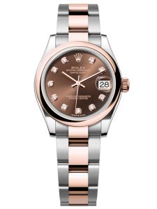 Đồng hồ Rolex Datejust M278241-0027 278241-0027 Oystersteel và vàng Everose mặt số chocolate kim cương