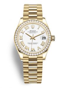 Đồng hồ Rolex Datejust M278288RBR-0009 278288RBR-0009 vàng và kim cương mặt số trắng