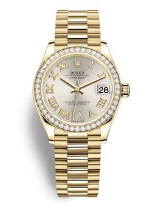 Đồng hồ Rolex Datejust M278288RBR-0020 278288RBR-0020 vàng và kim cương mặt số Bạc kim cương