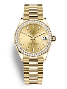 Đồng hồ Rolex Datejust M278288RBR-0022 278288RBR-0022 vàng và kim cương mặt số champagne