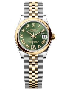 Đồng hồ Rolex Datejust M278243-0016 278243-0016 Oystersteel và vàng vàng mặt số xanh olive kim cương