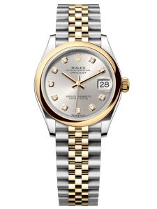 Đồng hồ Rolex Datejust M278243-0020 278243-0020 Oystersteel và vàng vàng mặt số bạc kim cương