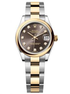 Đồng hồ Rolex Datejust M278243-0021 278243-0021 Oystersteel và vàng vàng mặt số ghi đậm kim cương