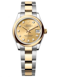 Đồng hồ Rolex Datejust M278243-0025 278243-0025 Oystersteel và vàng vàng mặt số champagne kim cương