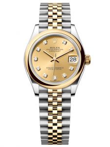 Đồng hồ Rolex Datejust M278243-0026 278243-0026 Oystersteel và vàng vàng mặt số champagne kim cương