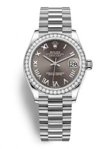 Đồng hồ Rolex Datejust M278289RBR-0017 278289RBR-0017 vàng trắng và kim cương mặt số xám đậm - Mẫu mới 2020