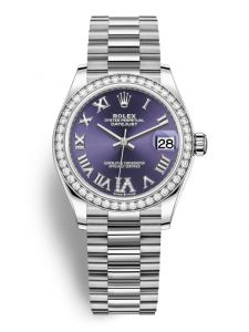 Đồng hồ Rolex Datejust M278289RBR-0019 278289RBR-0019 vàng trắng và kim cương mặt số aubergine kim cương - Mẫu mới 2020