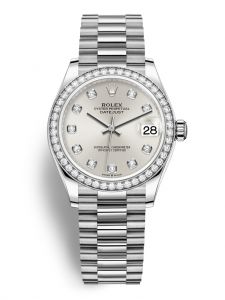 Đồng hồ Rolex Datejust M278289RBR-0021 278289RBR-0021 vàng trắng và kim cương mặt số bạc kim cương - Mẫu mới 2020