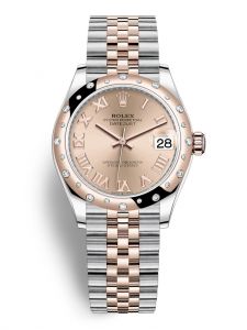 Đồng hồ Rolex Datejust M278341RBR-0006 278341RBR-0006 Oystersteel vàng Everose và kim cương mặt số hoa hồng