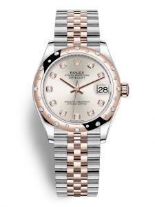 Đồng hồ Rolex Datejust M278341RBR-0016 278341RBR-0016 Oystersteel vàng Everose và kim cương mặt số bạc kim cương