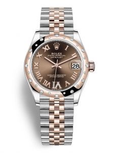 Đồng hồ Rolex Datejust M278341RBR-0004 278341RBR-0004 Oystersteel vàng Everose và kim cương mặt số chocolate kim cương