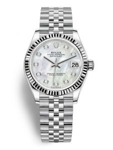 Đồng hồ Rolex Datejust M278274-0006 Oystersteel và vàng trắng , mặt số khảm trai kim cương - Mẫu mới 2020
