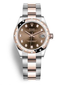 Đồng hồ Rolex Datejust M278341RBR-0027 278341RBR-0027 Oystersteel vàng Everose và kim cương mặt số chocolate kim cương