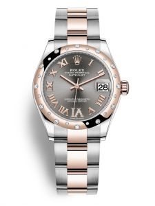 Đồng hồ Rolex Datejust M278341RBR-0029 278341RBR-0029 Oystersteel vàng Everose và kim cương mặt số ghi xám kim cương