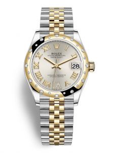 Đồng hồ Rolex Datejust M278343RBR-0004 278343RBR-0004 Oystersteel vàng vàng và kim cương mặt số Bạc kim cương