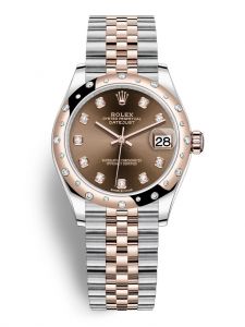 Đồng hồ Rolex Datejust M278341RBR-0028 278341RBR-0028 Oystersteel vàng Everose và kim cương mặt số chocolate kim cương