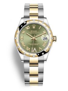 Đồng hồ Rolex Datejust M278343RBR-0015 278343RBR-0015 Oystersteel vàng vàng và kim cương mặt số xanh olive kim cương