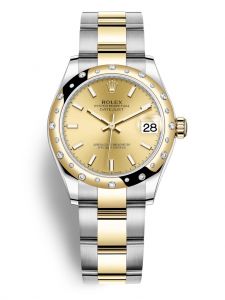 Đồng hồ Rolex Datejust M278343RBR-0013 278343RBR-0013 Oystersteel vàng vàng và kim cương mặt số champagne