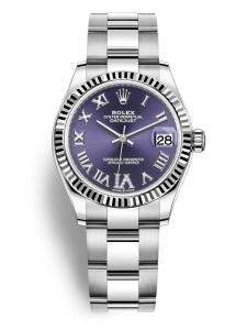 Đồng hồ Rolex Datejust M278274-0025 278274-0025 Oystersteel và vàng trắng, mặt số aubergine kim cương - Mẫu mới 2020