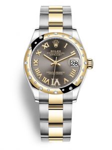 Đồng hồ Rolex Datejust M278343RBR-0017 278343RBR-0017 Oystersteel vàng vàng và kim cương mặt số xám đậm kim cương