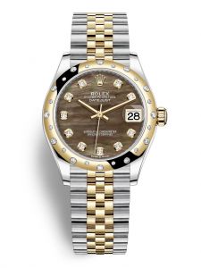 Đồng hồ Rolex Datejust M278343RBR-0024 278343RBR-0024 Oystersteel vàng vàng và kim cương mặt số khảm trai đen kim cương