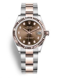 Đồng hồ Rolex Datejust M278271-0027 278271-0027 Oystersteel và vàng Everose, mặt số chocolate kim cương