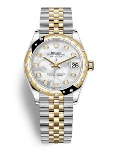 Đồng hồ Rolex Datejust M278343RBR-0028 278343RBR-0028 Oystersteel vàng vàng và kim cương mặt số khảm trai kim cương