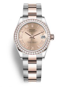 Đồng hồ Rolex Datejust M278381RBR-0001 278381RBR-0001 Oystersteel vàng Everose và kim cương mặt số hoa hồng