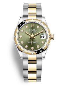 Đồng hồ Rolex Datejust M278343RBR-0029 278343RBR-0029 Oystersteel vàng vàng và kim cương mặt số xanh olive kim cương