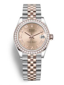 Đồng hồ Rolex Datejust M278381RBR-0002 278381RBR-0002 Oystersteel vàng Everose và kim cương mặt số hoa hồng