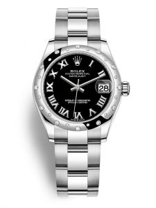 Đồng hồ Rolex Datejust M278344RBR-0001 278344RBR-0001 Oystersteel vàng trắng và kim cương mặt số đen sáng - Mẫu mới 2020