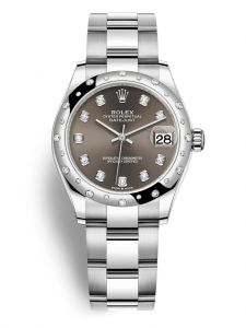 Đồng hồ Rolex Datejust M278344RBR-0007 278344RBR-0007 Oystersteel vàng trắng và kim cương mặt số ghi đậm kim cương - Mẫu mới 2020