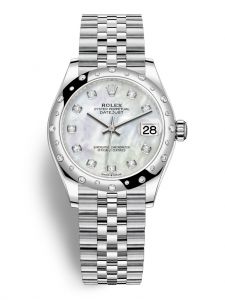 Đồng hồ Rolex Datejus t M278344RBR-000 t 278344RBR-000 6 Oystersteel vàng trắng và kim cương mặt số khảm trai kim cương - Mẫu mới 2020