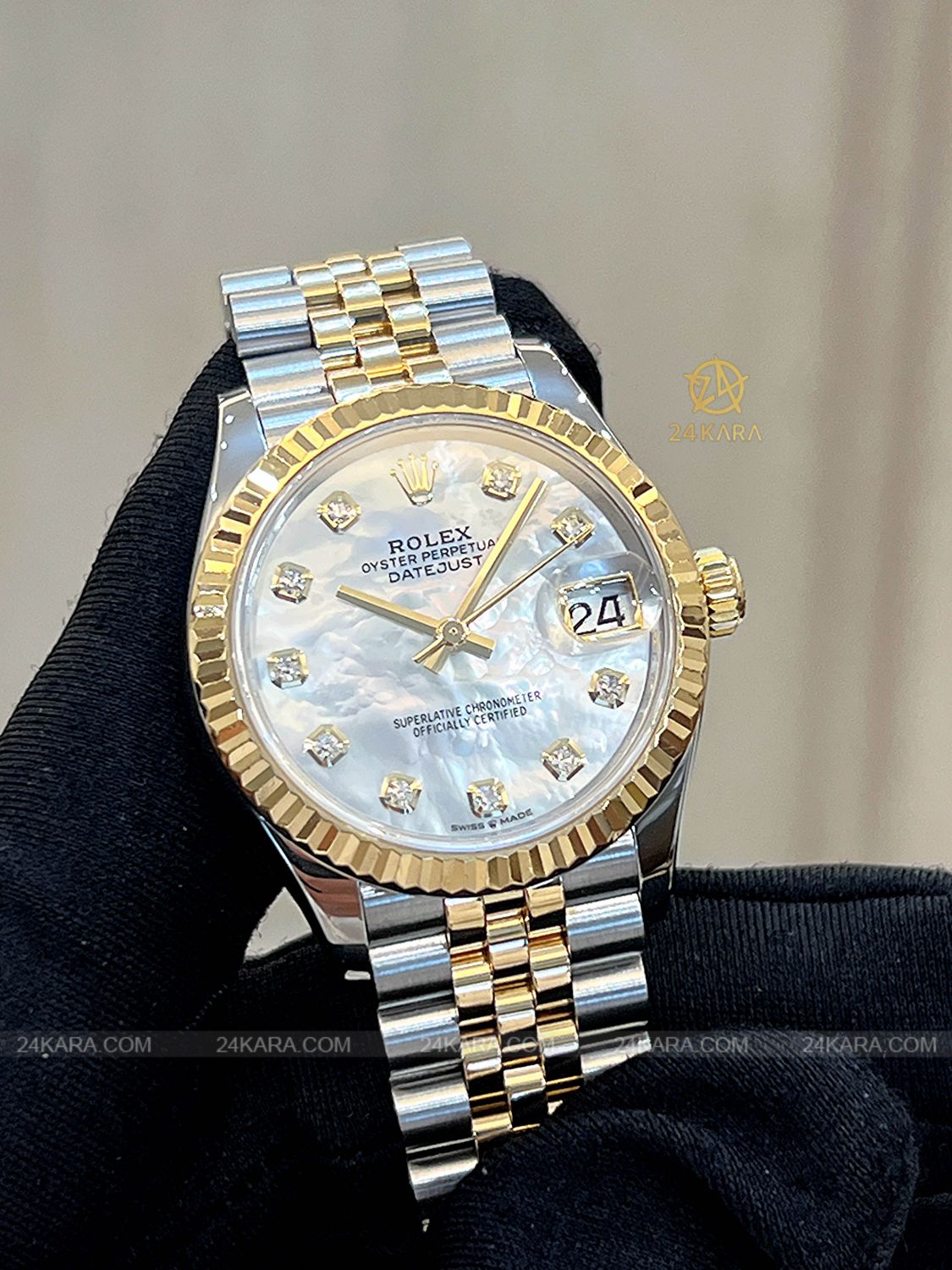Đồng hồ Rolex Datejust 31 M278273-0028 278273-0028 Vàng kim 18ct Mặt khảm trai MOP nạm Kim cương - Lướt