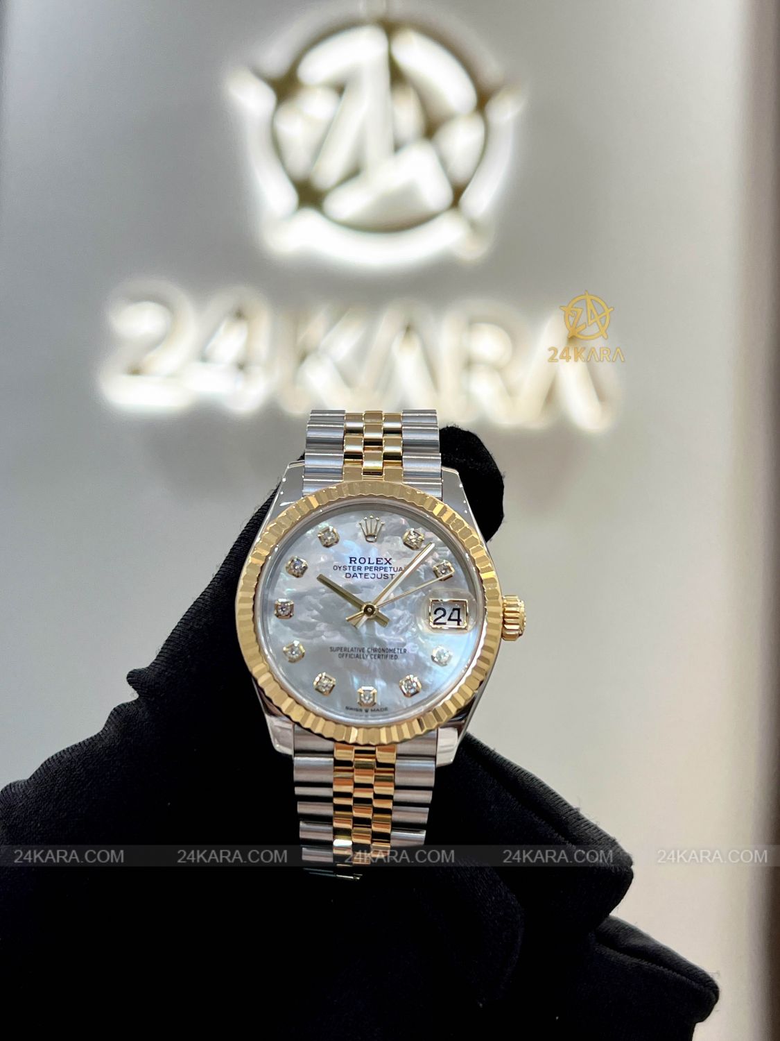 Đồng hồ Rolex Datejust 31 M278273-0028 278273-0028 Vàng kim 18ct Mặt khảm trai MOP nạm Kim cương - Lướt