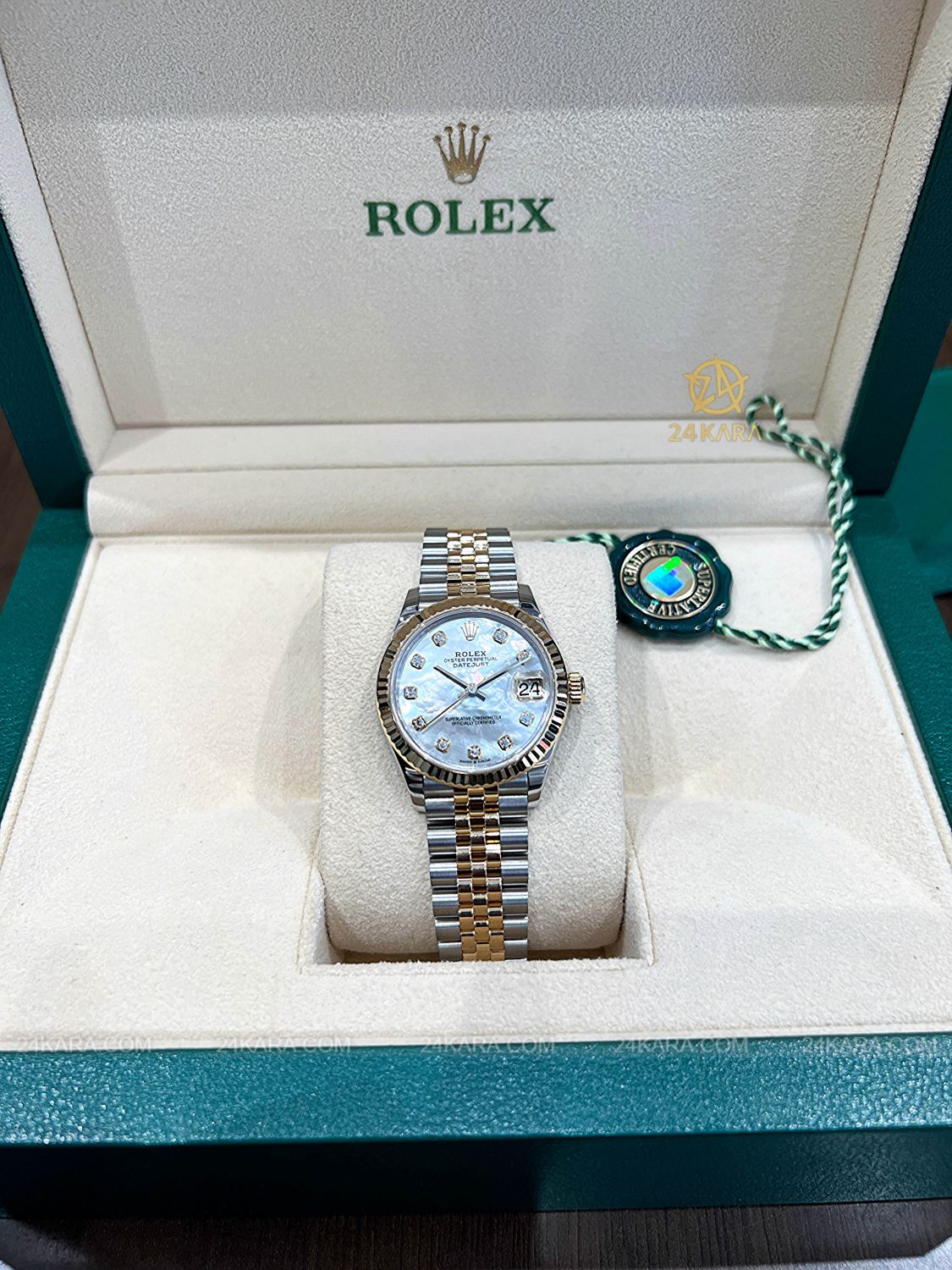 Đồng hồ Rolex Datejust 31 M278273-0028 278273-0028 Vàng kim 18ct Mặt khảm trai MOP nạm Kim cương - Lướt